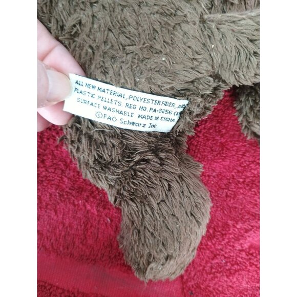 FAO Schwarz Bulldog Knuckles Brown White Puppy Dog Plush Fluffy Toy 11" Shaggy - Picture 6 of 6